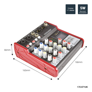 Citronic CSM-4 Audio Mixer with USB & Bluetooth