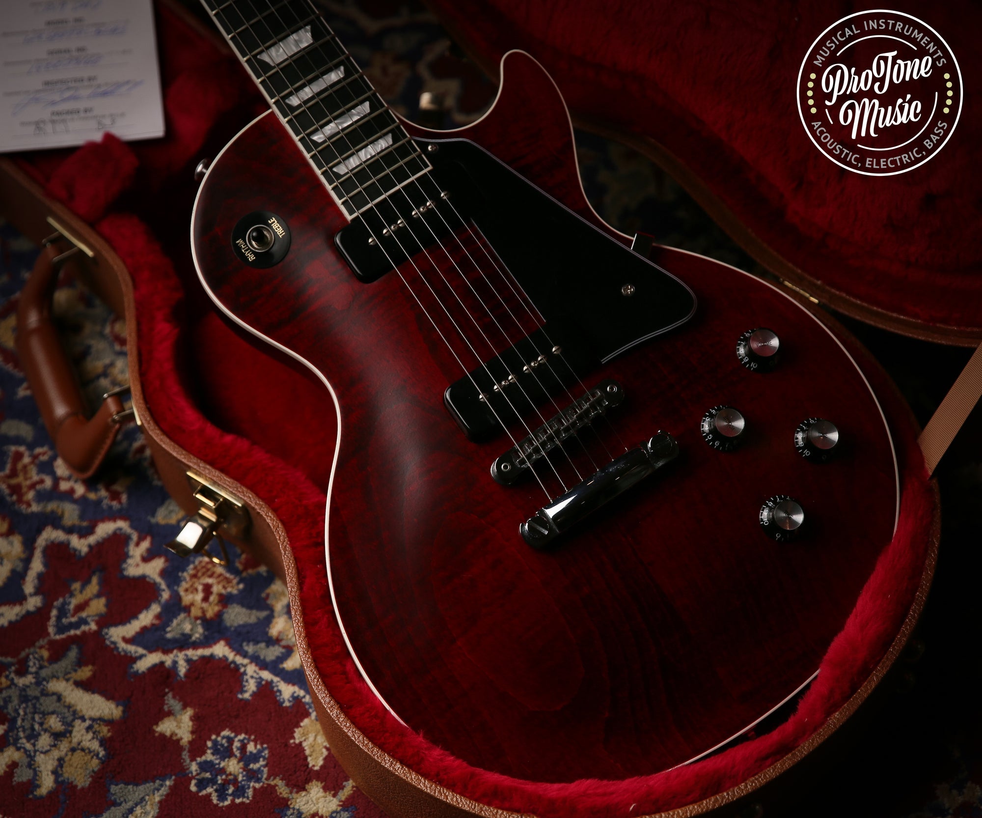 2018 Gibson USA Les Paul Classic Player Plus P90 in Vintage Wine Red