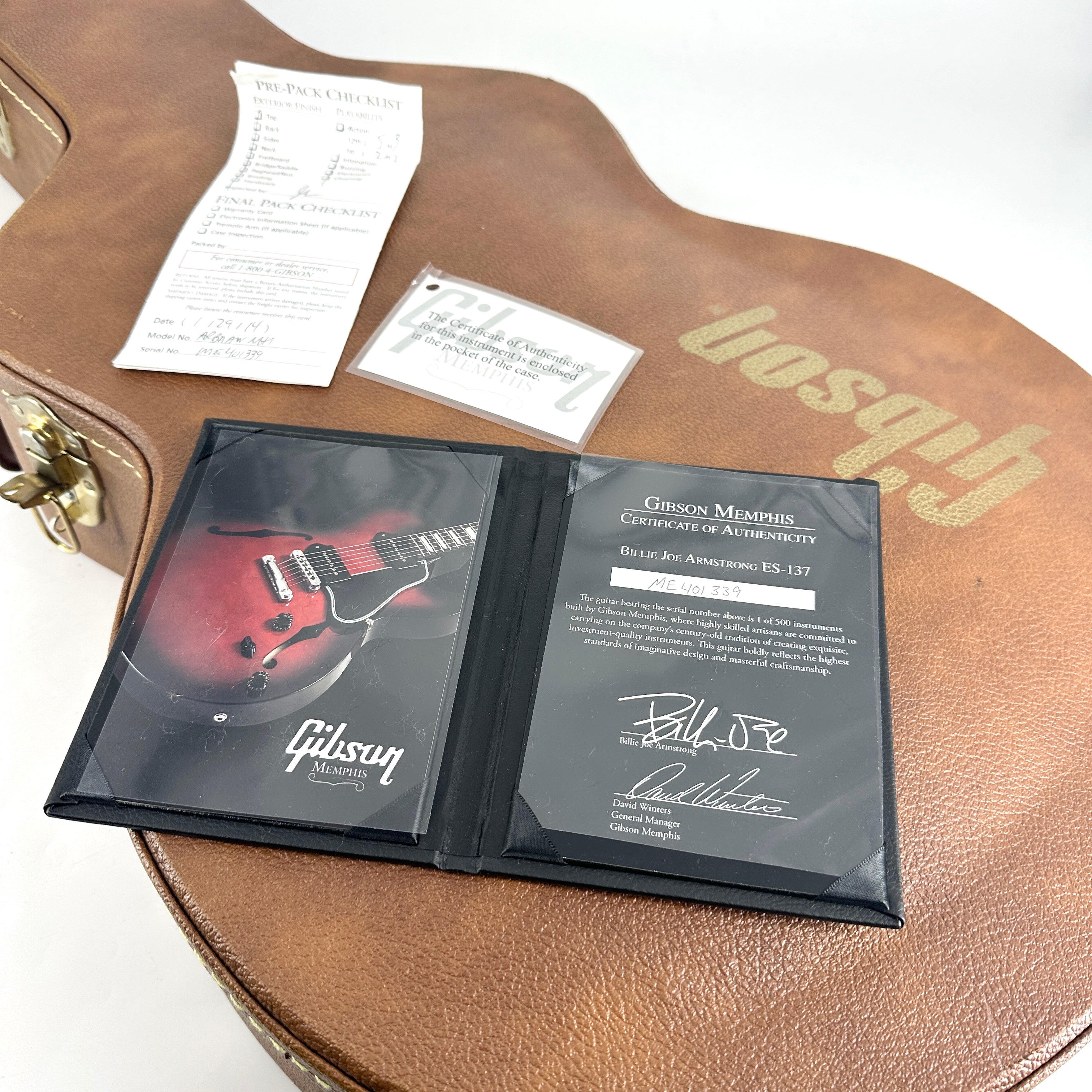 2014 Gibson Billie Joe Armstrong Limited Edition ES-137 - Black Cherry