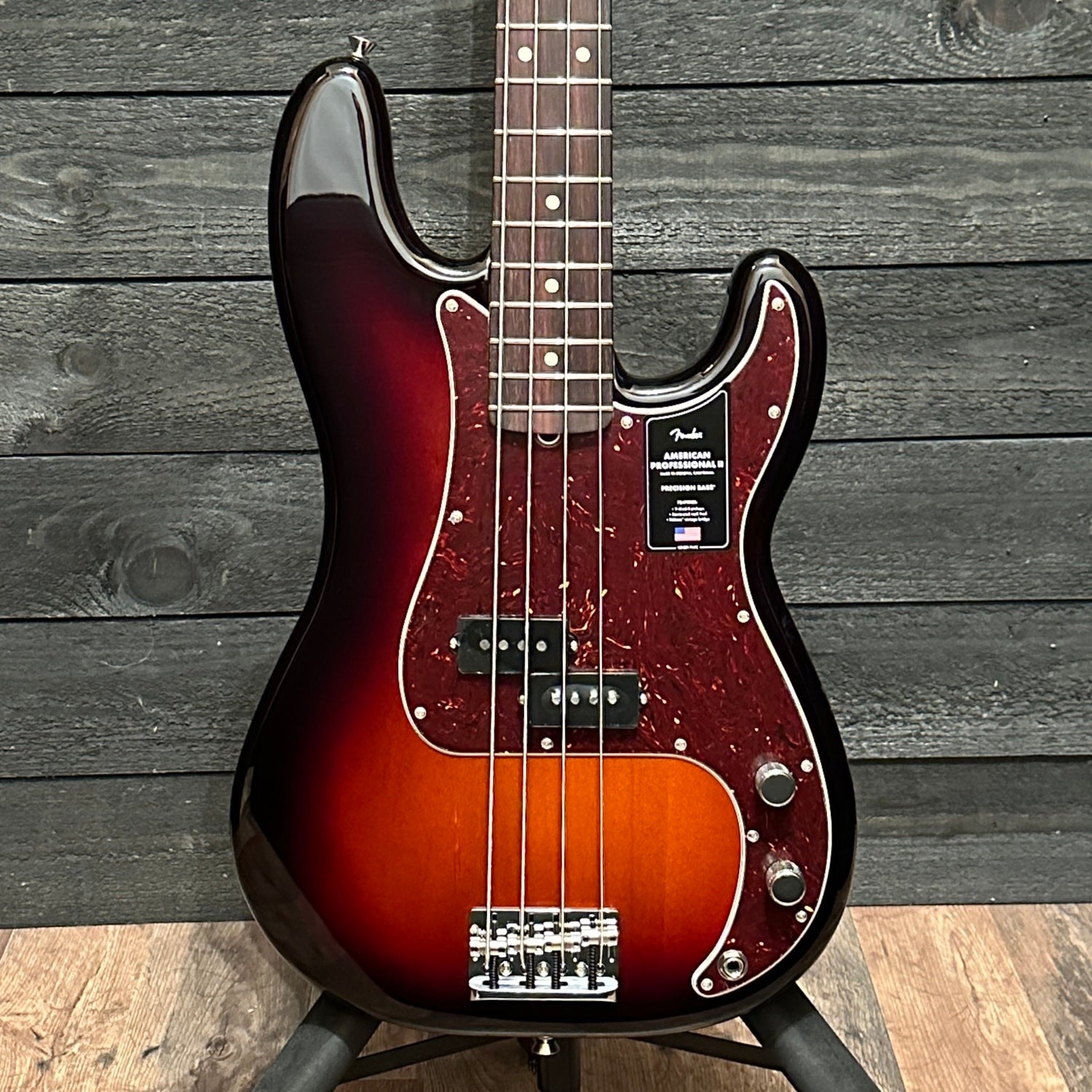 Fender American Professional II Precision P Bass USA 4 String Electric Bass Guitar - Sunburst