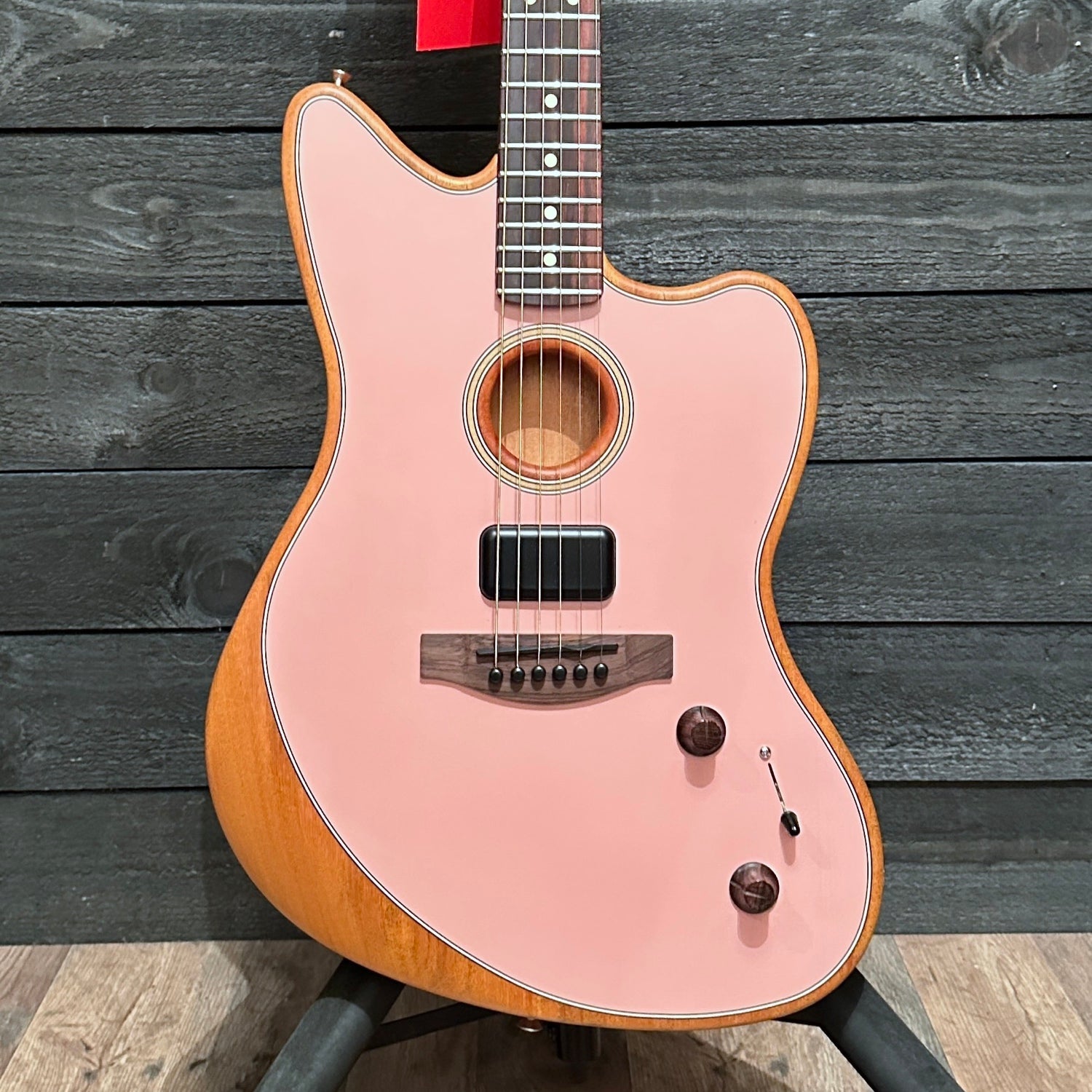 Fender Acoustasonic Player Jazzmaster Acoustic Electric Guitar - Shell Pink