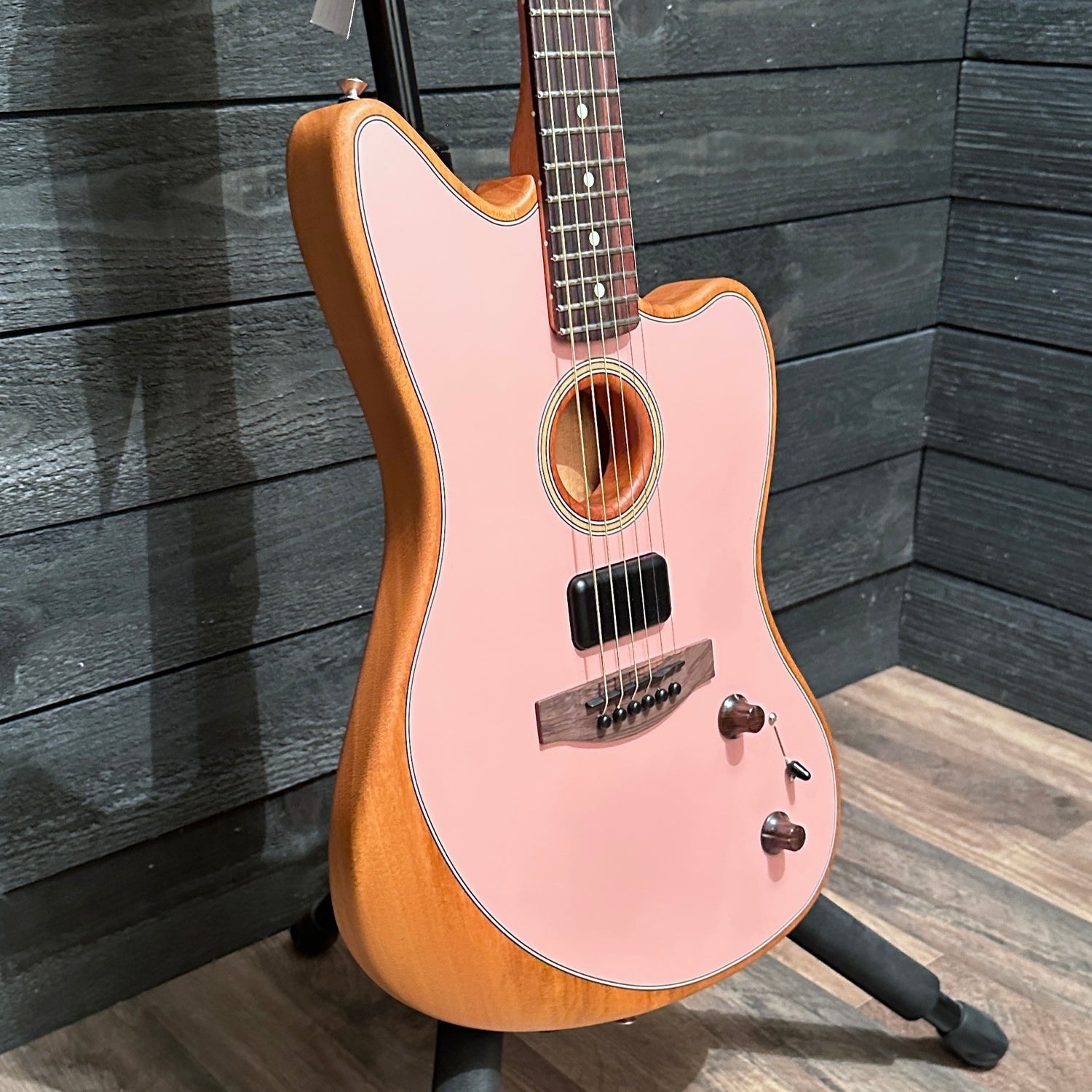 Fender Acoustasonic Player Jazzmaster Acoustic Electric Guitar - Shell Pink