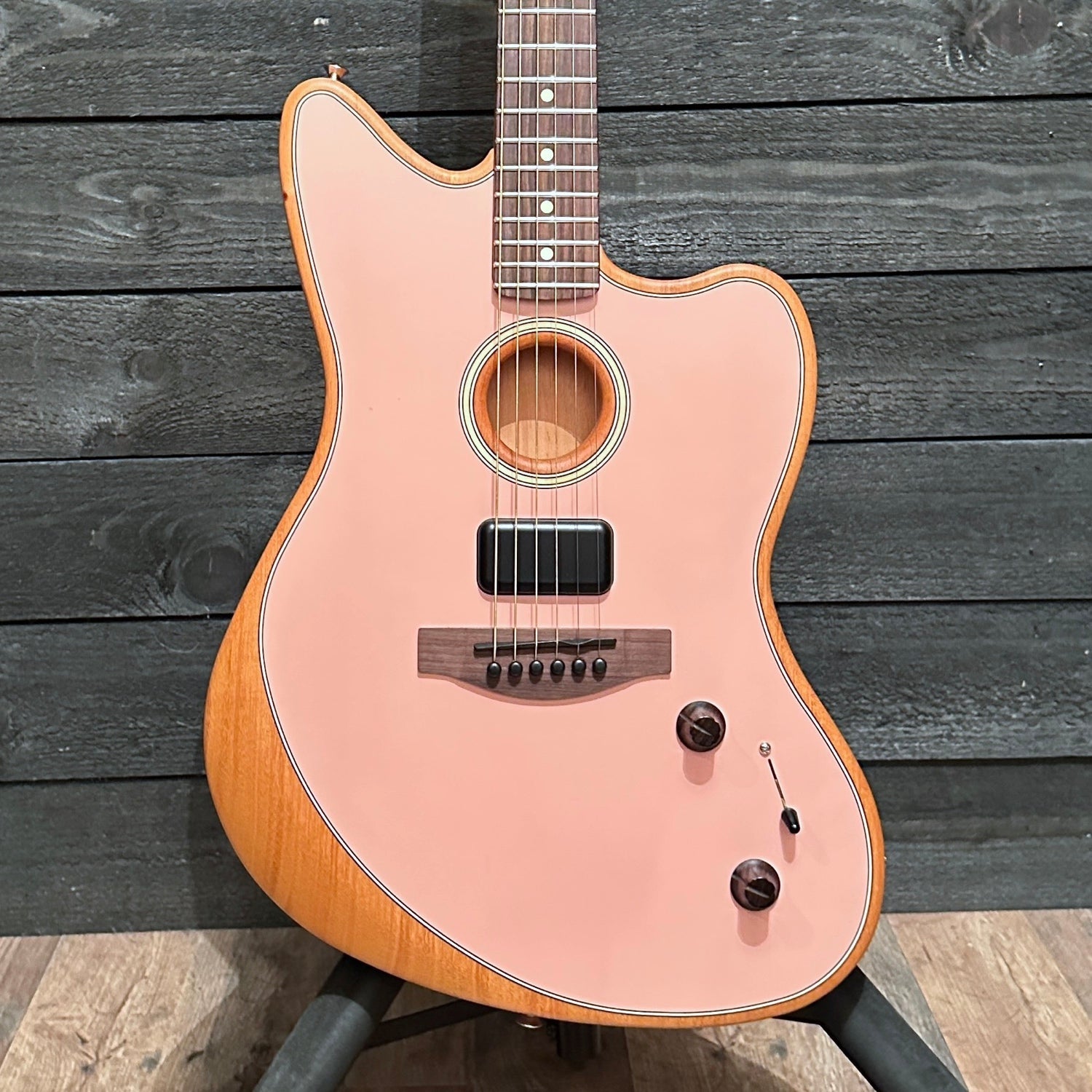 Fender Acoustasonic Player Jazzmaster Acoustic Electric Guitar - Shell Pink