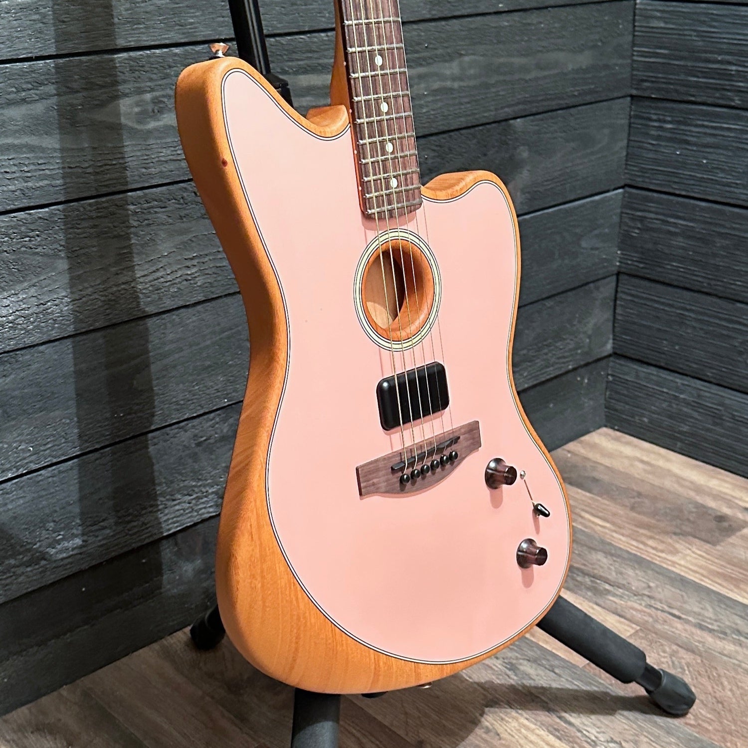 Fender Acoustasonic Player Jazzmaster Acoustic Electric Guitar - Shell Pink