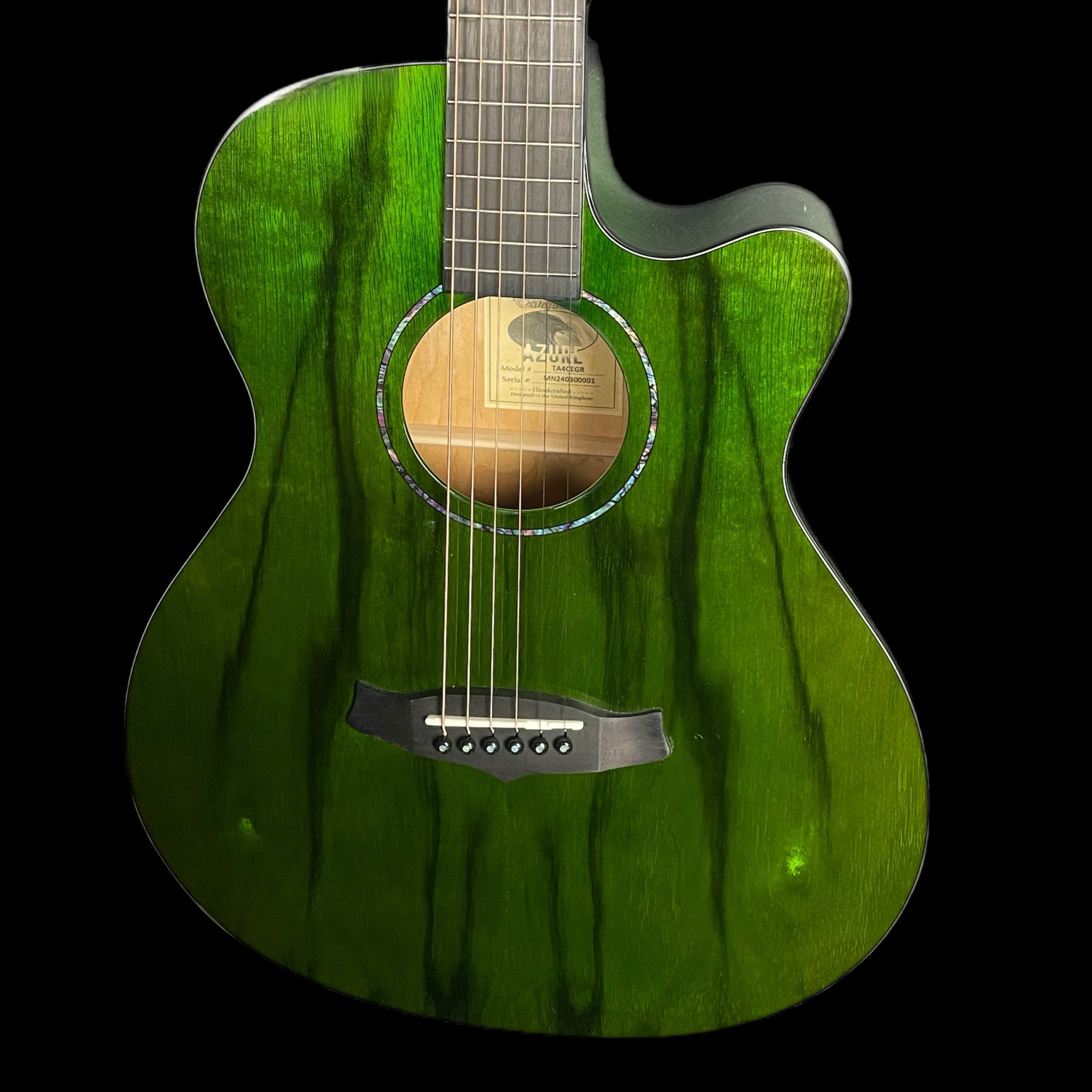 Tanglewood Azure TA4CEGR Electro Acoustic Guitar in Aurora Green Gloss