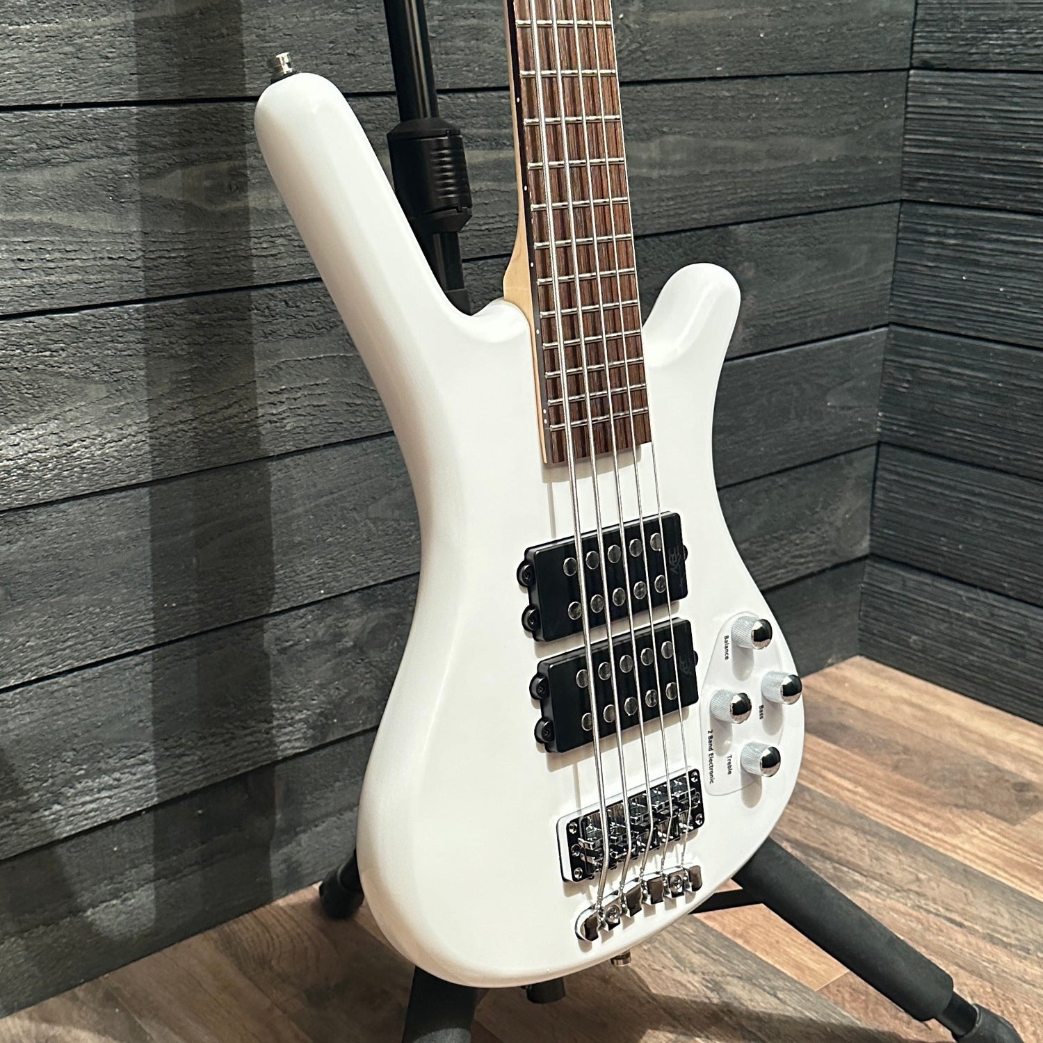 Warwick RockBass Corvette $$ 5-String Electric Bass Guitar - White