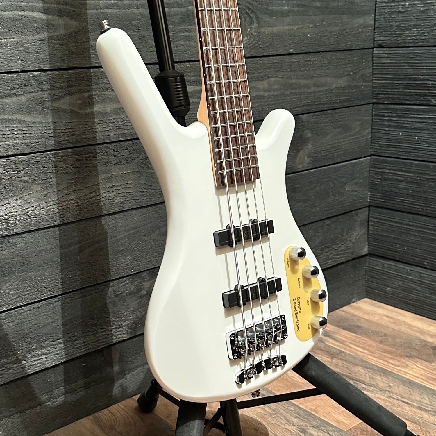 Warwick RockBass Corvette Basic 5 String Electric Bass Guitar - White