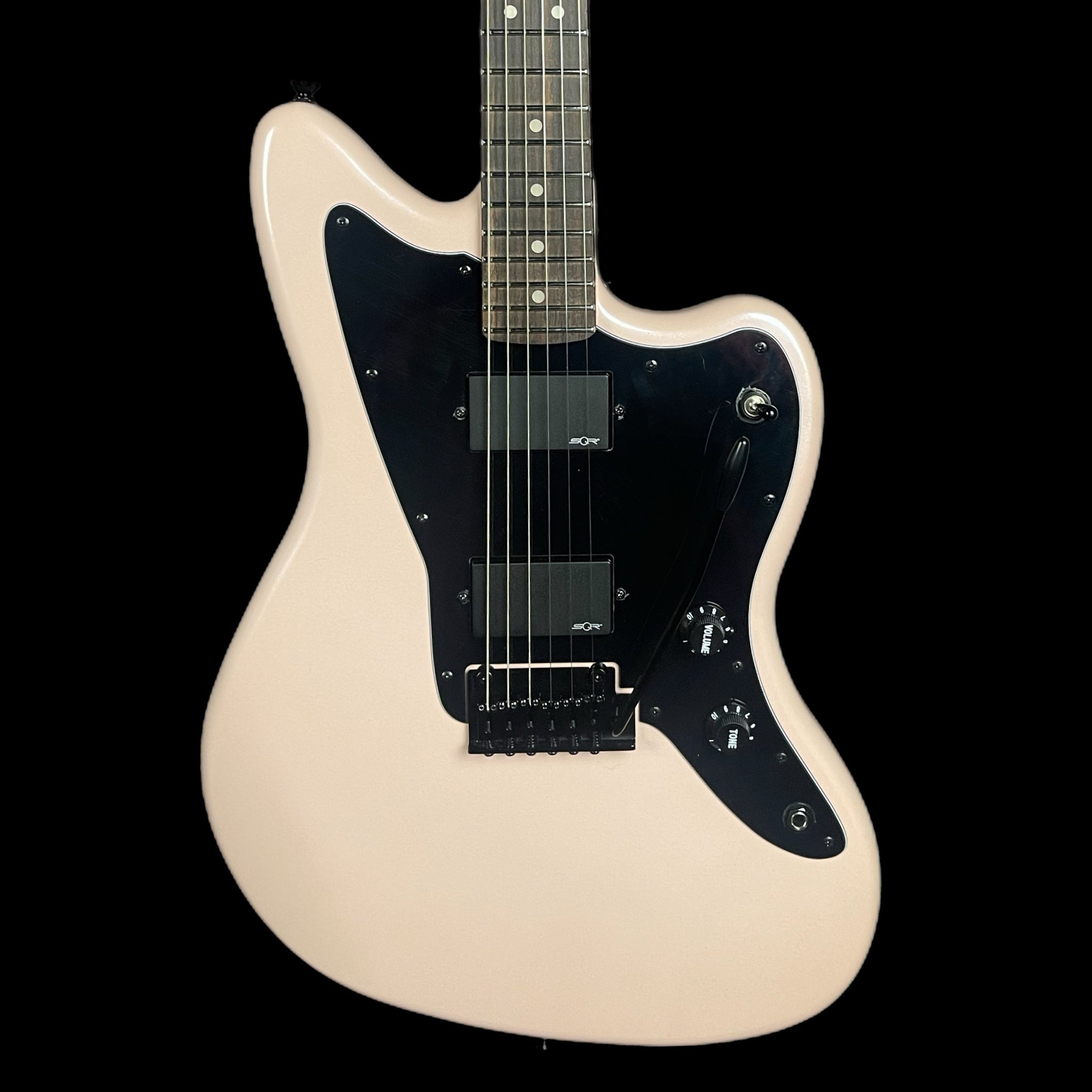 Squier Contemporary Active Jazzmaster HH, Laurel Fingerboard, Black Pickguard, Shell Pink Pearl