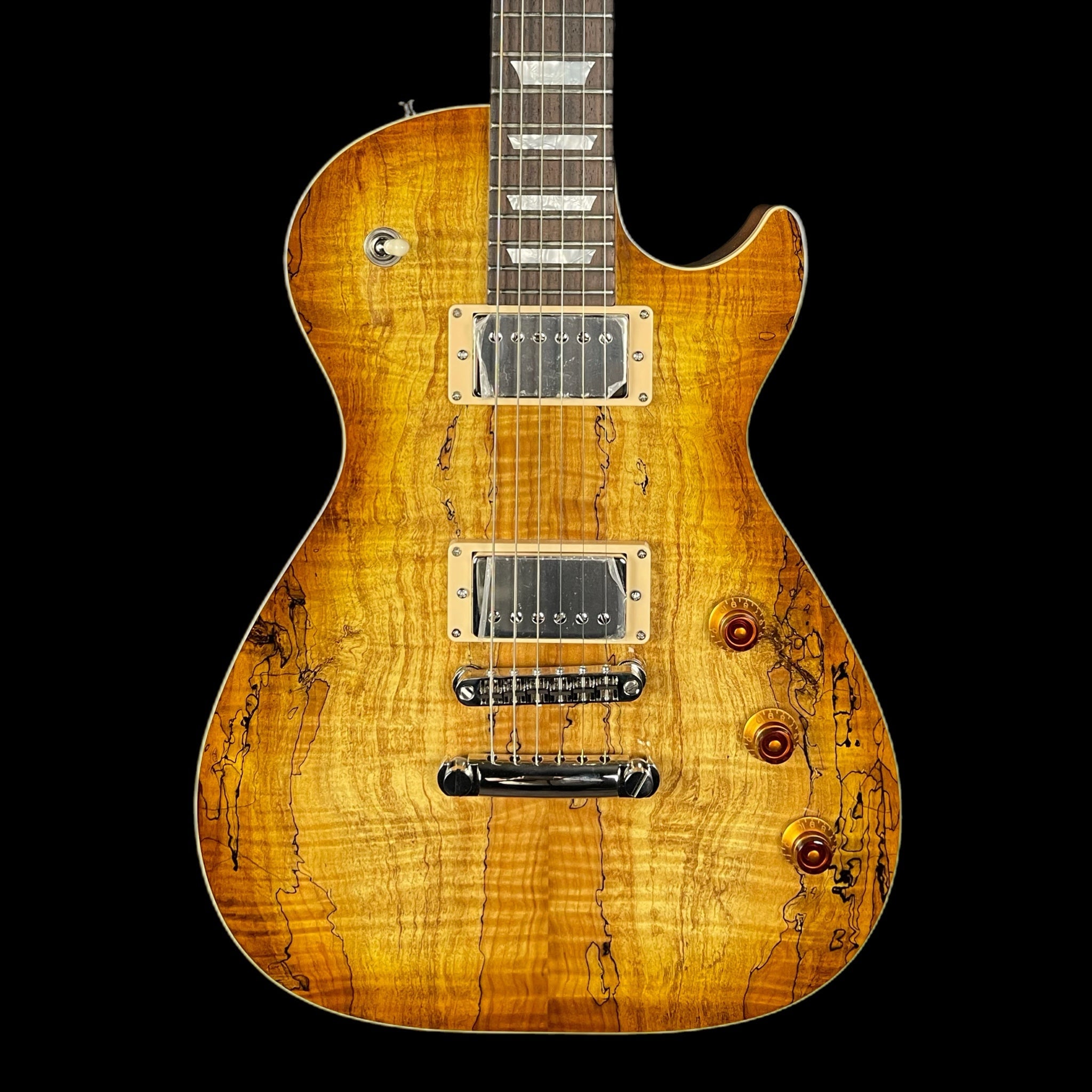 Cream T Aurora GX Pickup Swapping Electric Guitar Naked Whiskerburst, Spalted Maple w/Deluxe Gigbag