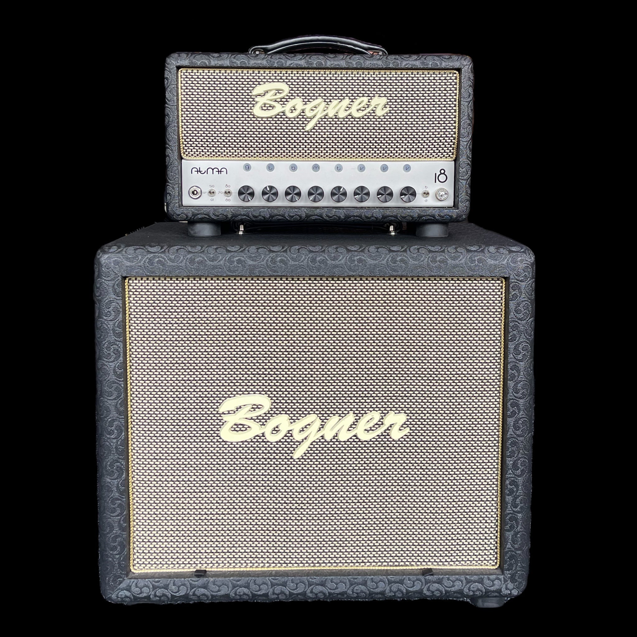 Bogner Atma  Ecstasy Wood Shell 18 Watt Head + Bogner 112CP 'Cube' Closed Back Cabinet Ported Comet/Salt and Pepper