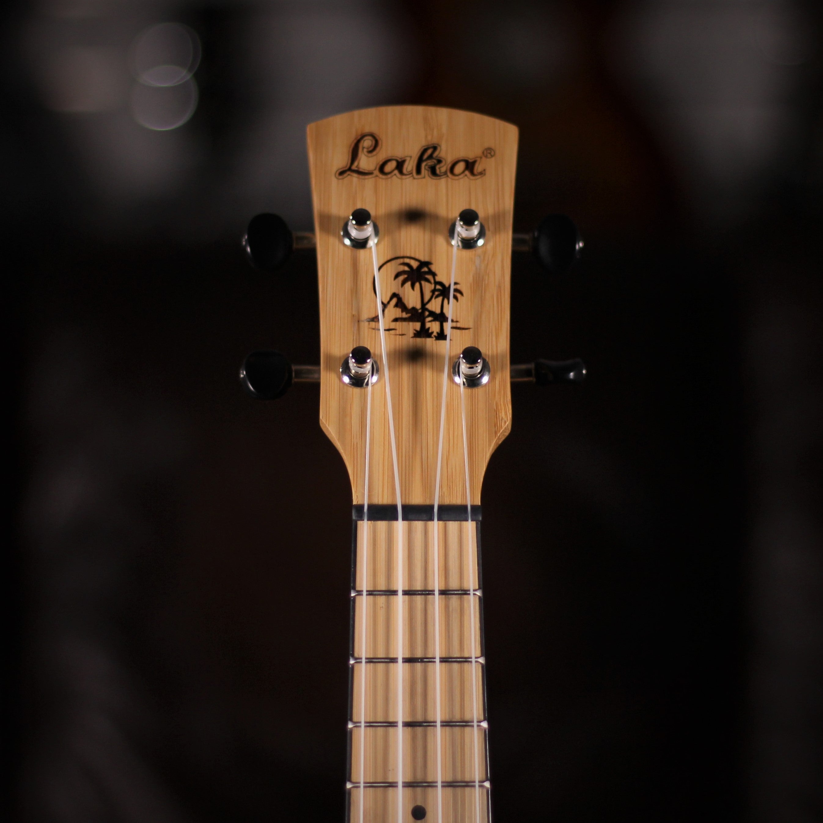 Laka VUS100B Bamboo Soprano Ukulele headstock