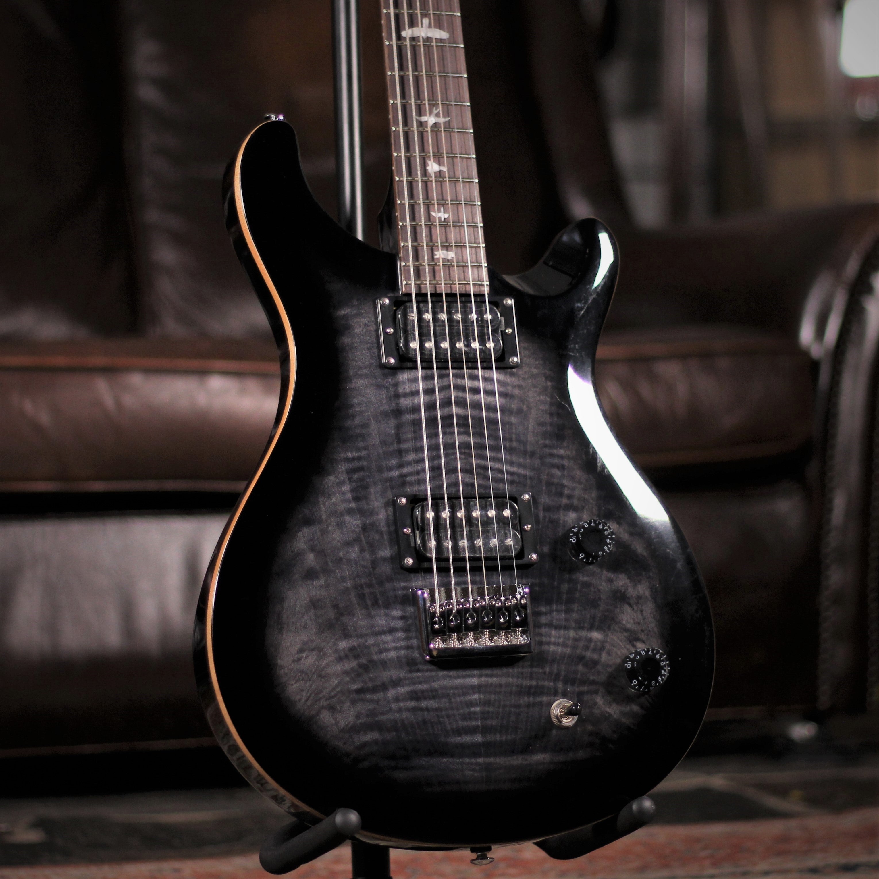 PRS SE 277 Charcoal Burst angled