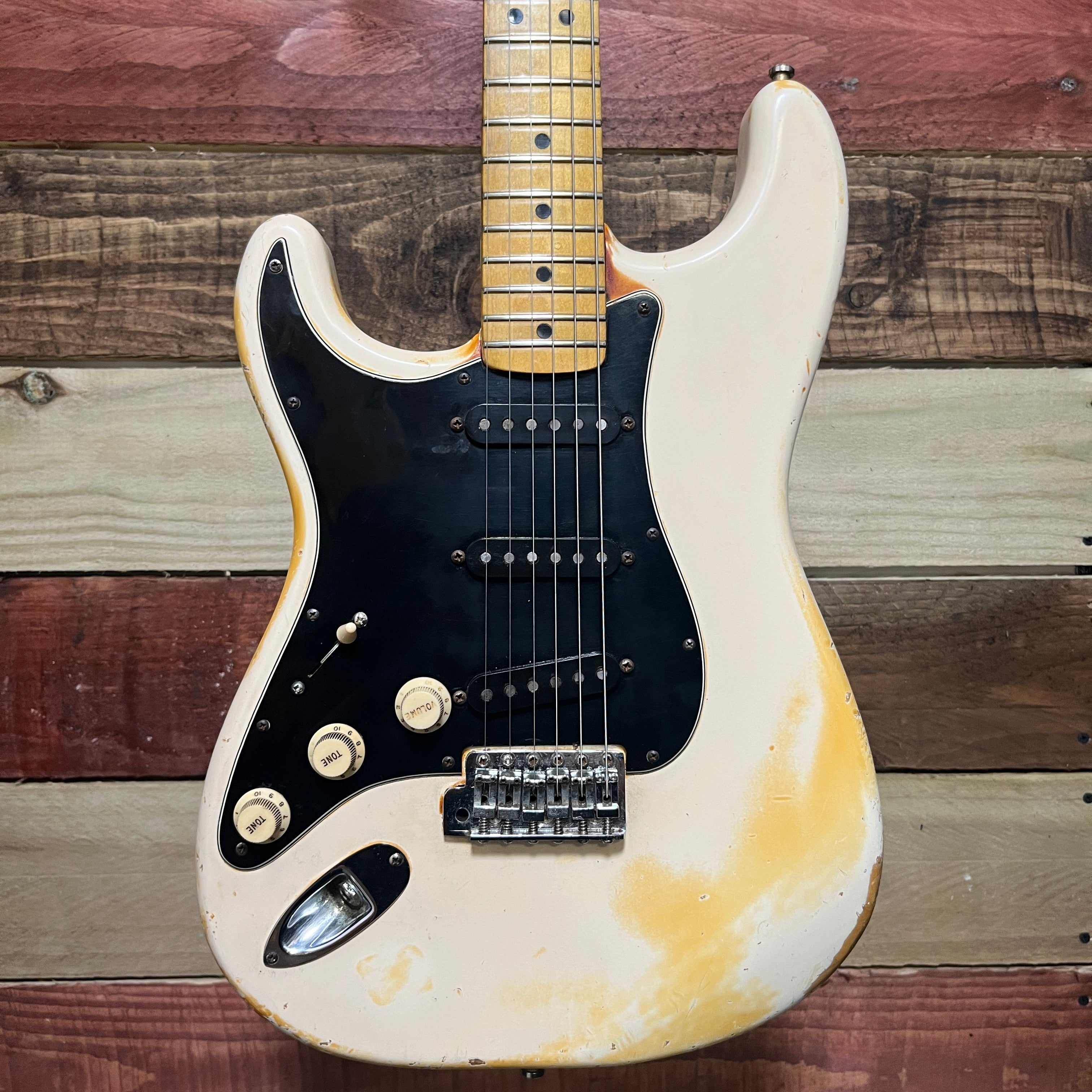 1977 Fender Stratocaster Left-Handed Olympic White Maple Neck