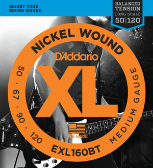 D'Addario EXL160BT Nickel Wound Bass Guitar Strings Balanced Tension Medium 50-120 - The Guitar Store - The Home Of Tone