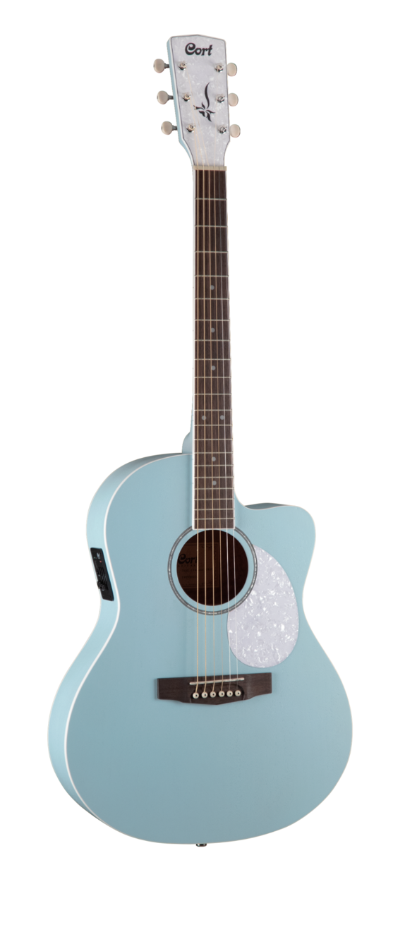 Cort Jade Classic Electro Acoustic Cutaway in Sky Blue Open Pore