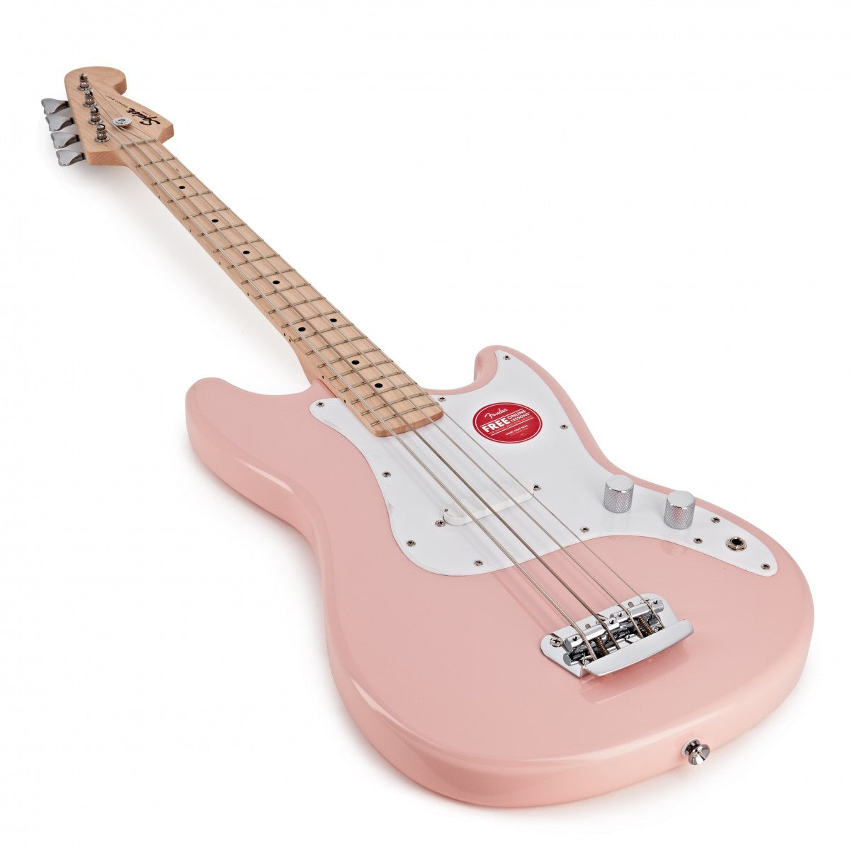 Squier Limited Edition Sonic Bronco Short Scale Bass Maple Fingerboard Shell Pink