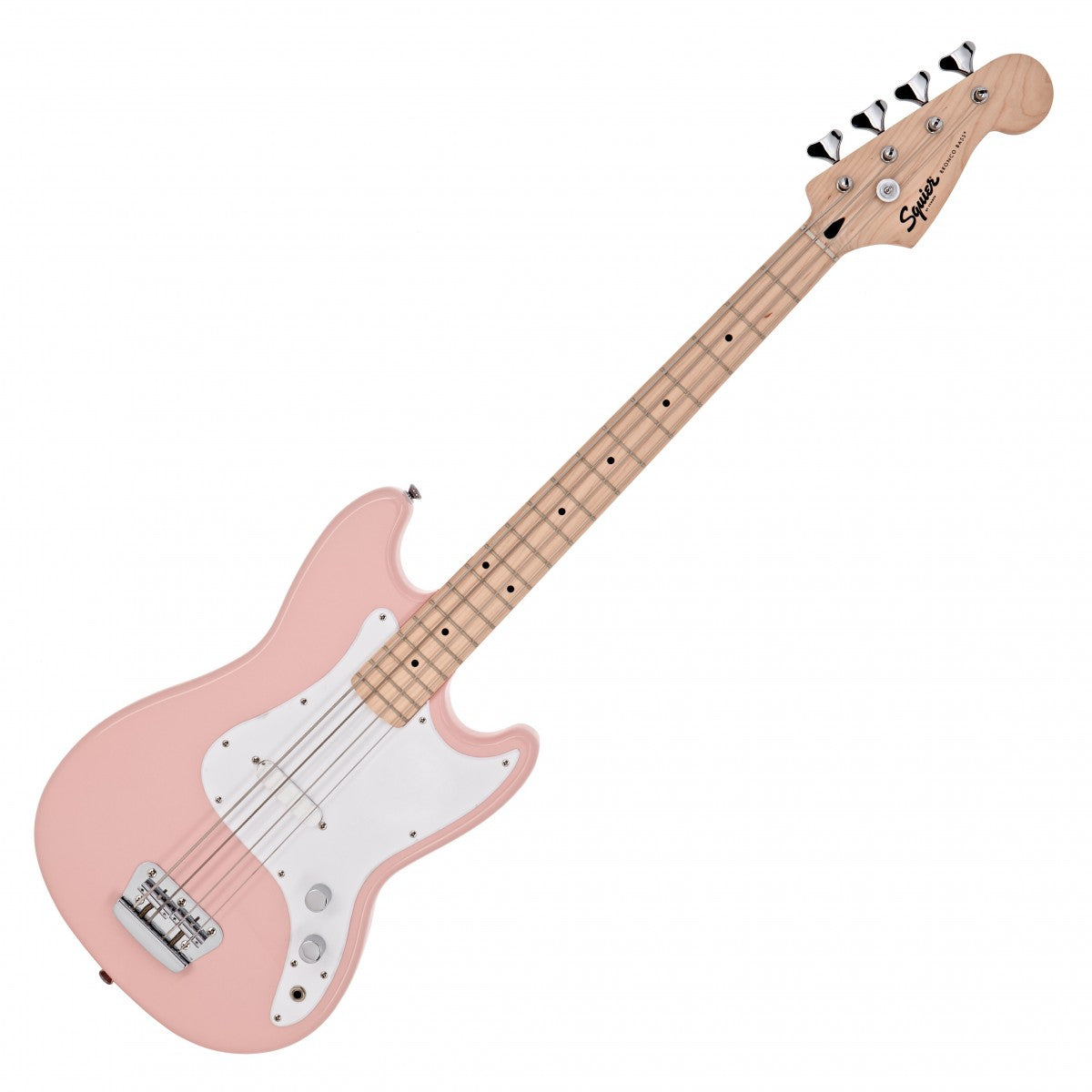 Squier Limited Edition Sonic Bronco Short Scale Bass Maple Fingerboard Shell Pink