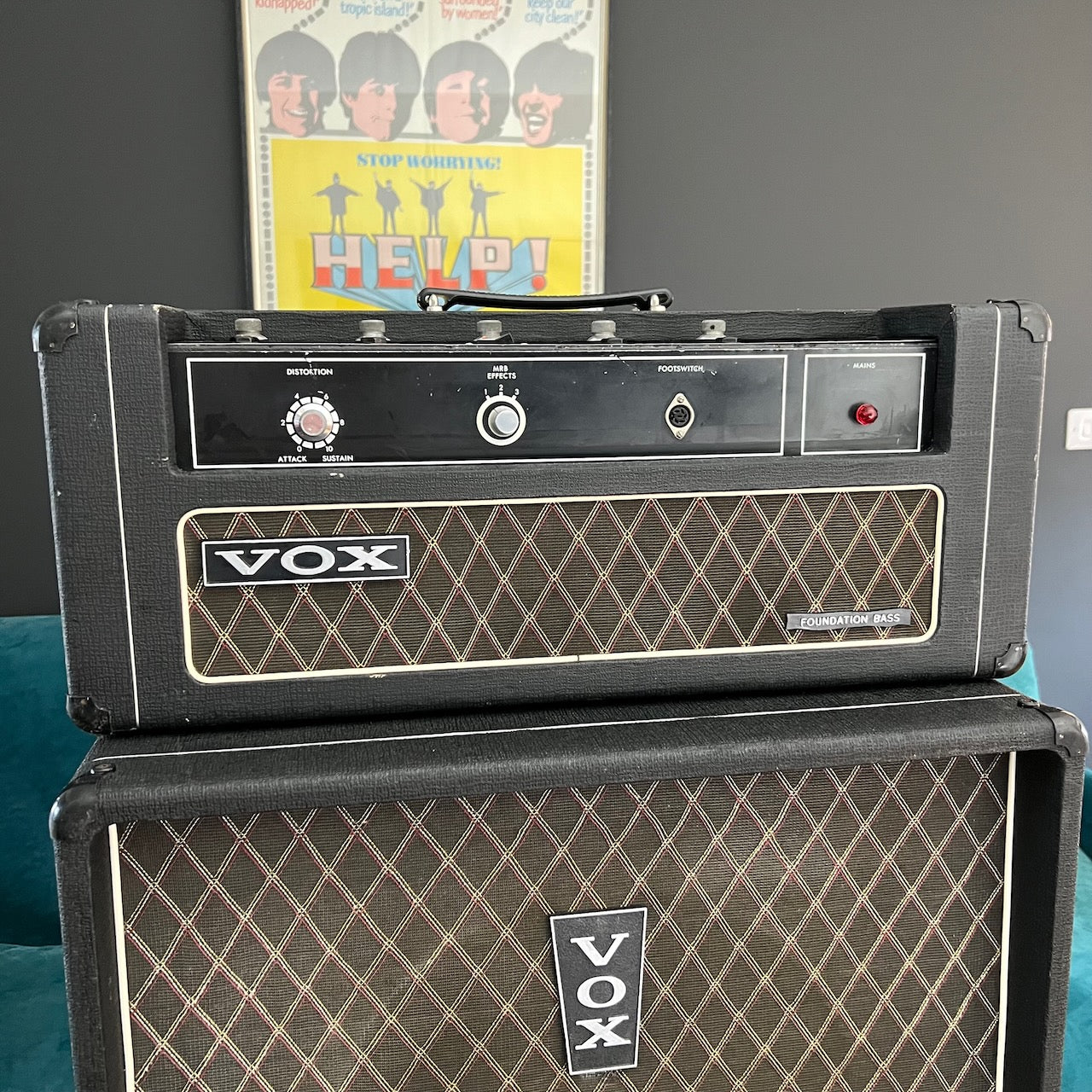 Vintage 1960s Vox Foundation Bass Amplifier Head and Cabinet