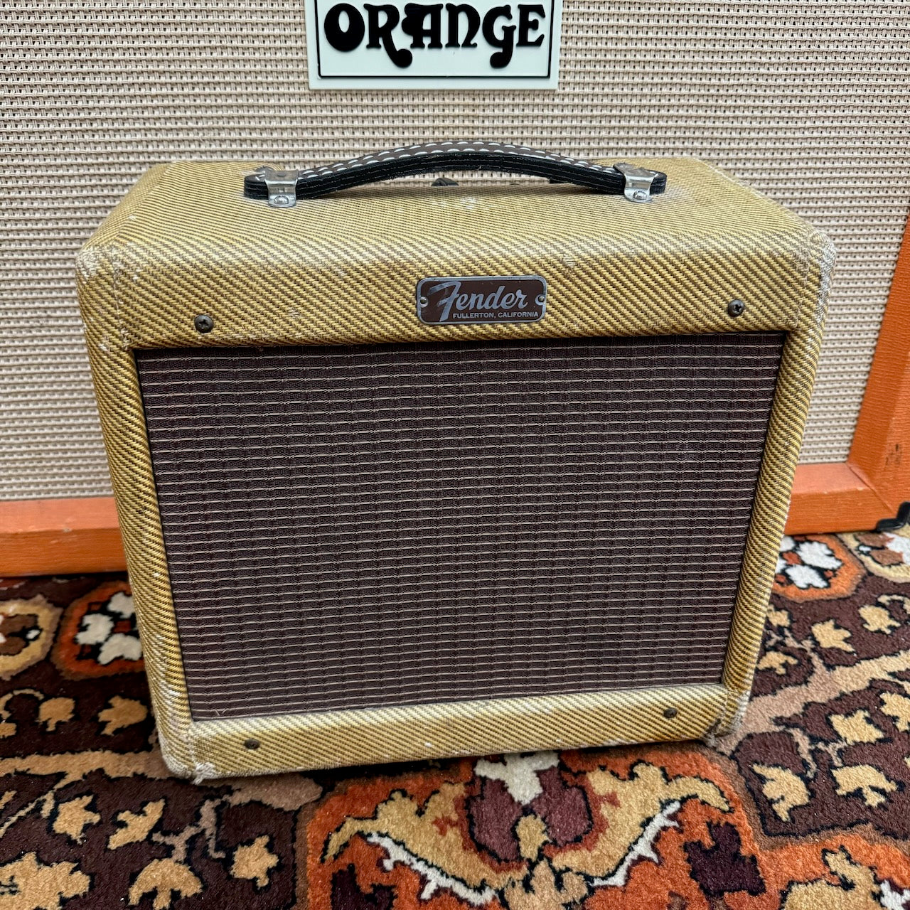 Vintage 1956 Fender Champ Amp 5F1 Tweed USA with Cover