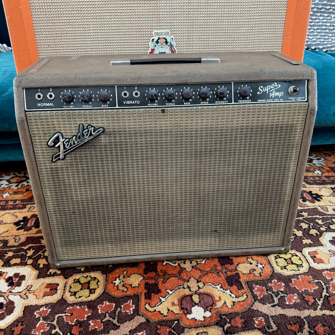 Vintage 1963 Fender Super Amp 6G4A Brownface 2x10 Combo