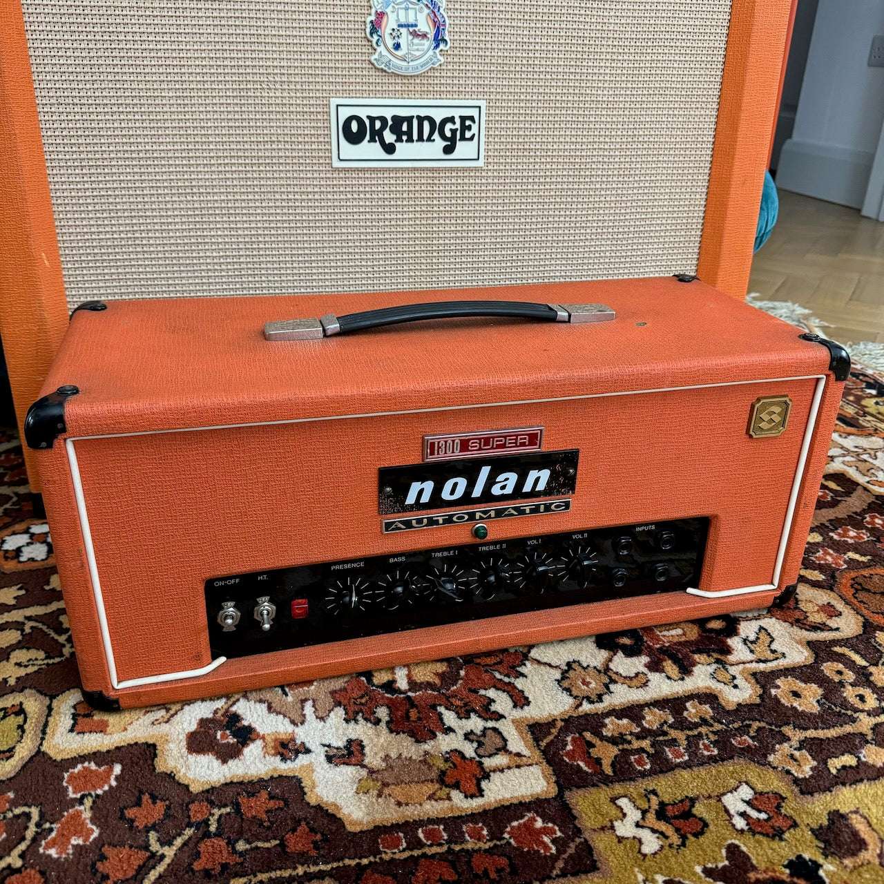 Vintage 1970s Nolan 50w 1300 Super Orange EL34 Amplifier Head